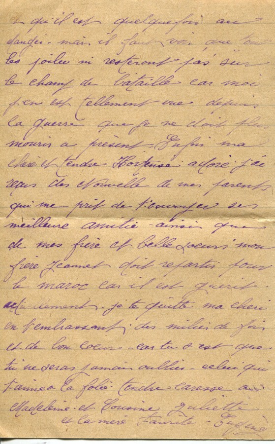 434 - 1er Octobre - Lettre d'EugÃ¨ne Felenc adressÃ©e Ã  sa fiancÃ©e Hortense Faurite - Page 4.jpg