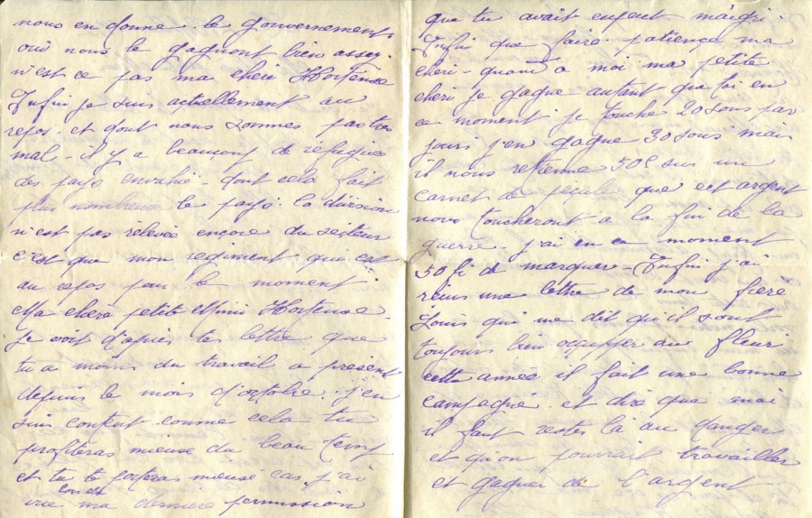 439 - 7 Octobre 1917 - Lettre d'EugÃ¨ne Felenc adressÃ©e Ã  sa fiancÃ©e Hortense Faurite - Page 2 & 3.jpg