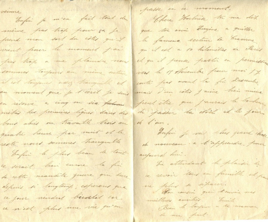 465 - 6 Novembre 1917 - Lettre d'un cousin adressÃ©e Ã  Hortense Faurite - Page 2.jpg
