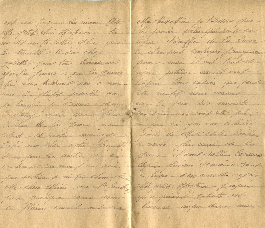 472 - 25 Novembre 1917 - Lettre d'EugÃ¨ne Felenc adressÃ©e Ã  sa fiancÃ©e Hortense Faurite - Page 2 & 3.jpg