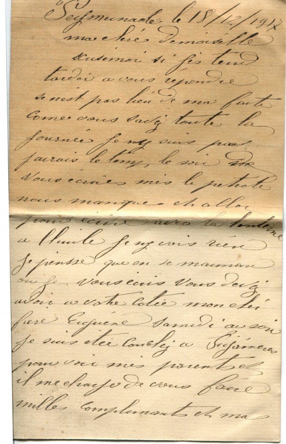 497 - 18 DÃ©cembre 1917  - Lettre de Louis Felenc adressÃ©e Ã  Hortense Faurite - Page 1.jpg