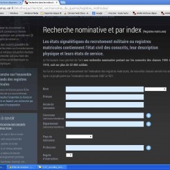 Page de recherches nominatives des conscrits varois ayant particip  la Grande Guerre