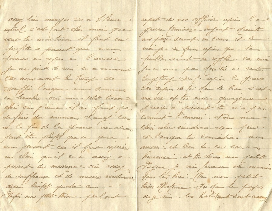 3 - Lettre d'Eugène Felenc à sa fiancée Hortense Faurite datée du 7 janvier 1915 - Pages 2 & 3.jpg