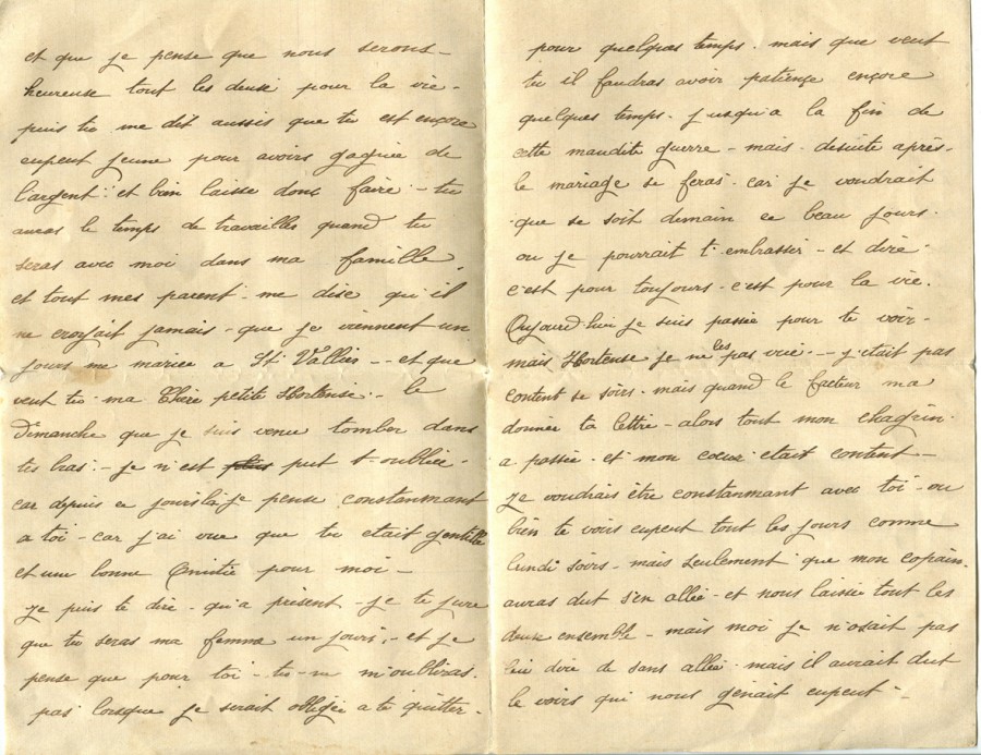14 - Lettre d'Eugène Felenc adressée à sa fiancée Hortense Faurite datée du 27 juillet 1915- Page 2 & 3.jpg