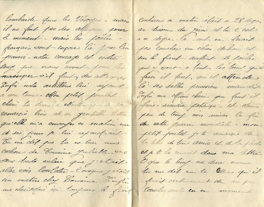 86 - 5 février 1917-Lettre de Eugène Felenc adressée à Hortense Faurite-pages 2 & 3.jpg