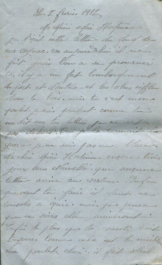 91 - 7 février 1917-Lettre de Eugène Felenc adressée à Hortense Faurite-page 1.jpg