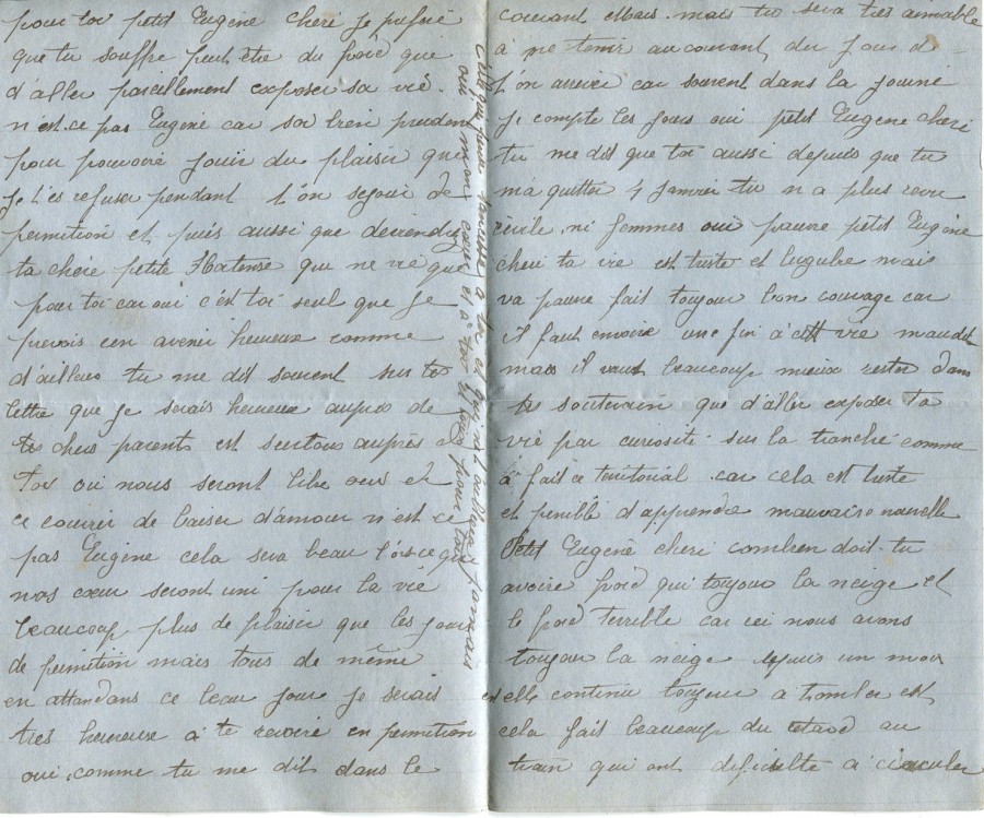 100 - 8 février 1917-Lettre de Hortense Faurite adressée à Eugène Felenc-pages 2 & 3.jpg