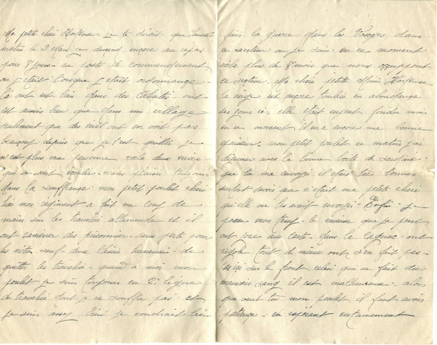 149 - 28 Février 1917 - Lettre de Eugène Felenc adressée à sa fiancée Hortense Faurite - Page 2 & 3.jpg