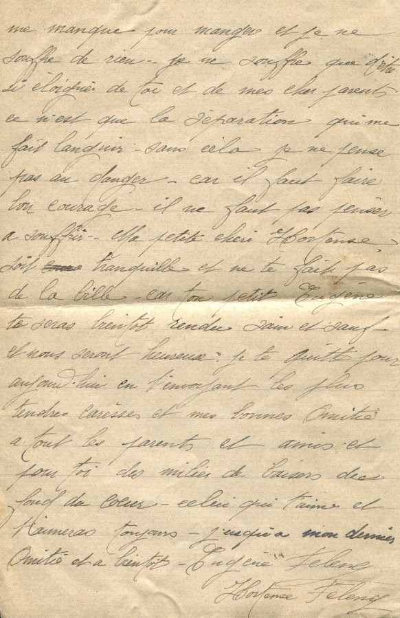 153 - 1er Mars 1917 - Lettre d'Eugène Felenc adressée à sa fiancée Hortense Faurite  - Page 4.jpg