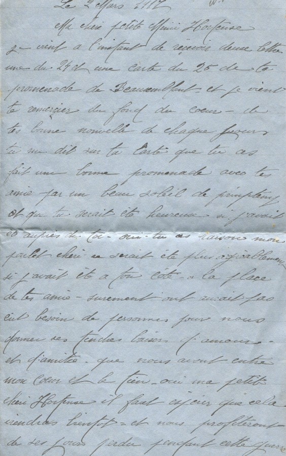 154 - 2 Mars 1917 - Lettre d'Eugène Felenc adressée à sa fiancée Hortense Faurite - Page 1.jpg