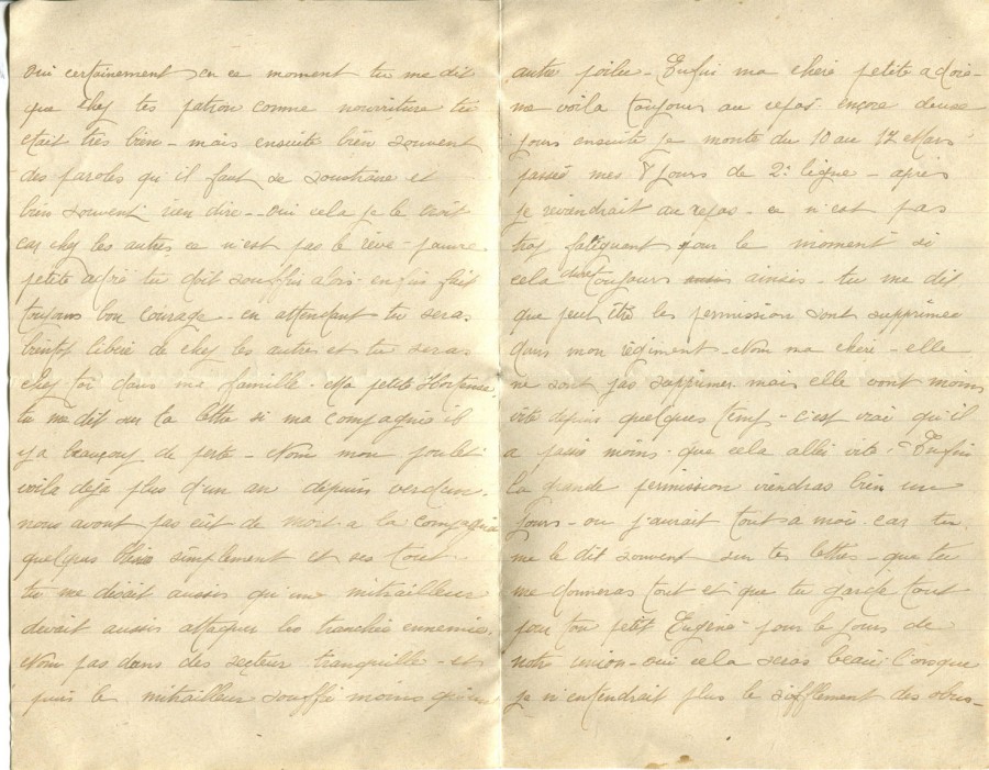 169 - 8 Mars 1917 - Lettre d'Eugène Felenc adressée à sa fiancée Hortense Faurite - Page 2 & 3.jpg