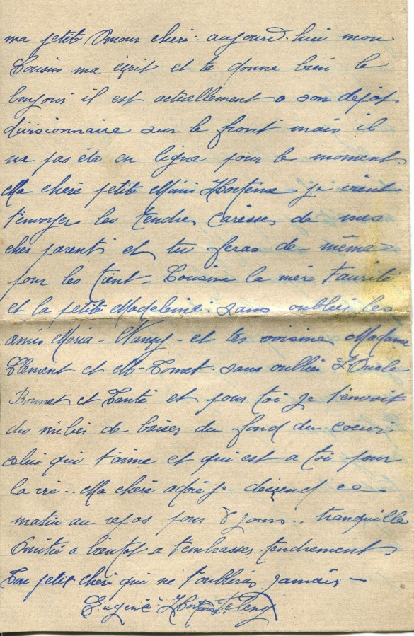 185 - 17 Mars 1917 - Lettre d'Eugène Felenc adressée à sa fiancée Hortense Faurite  - Page 4.jpg