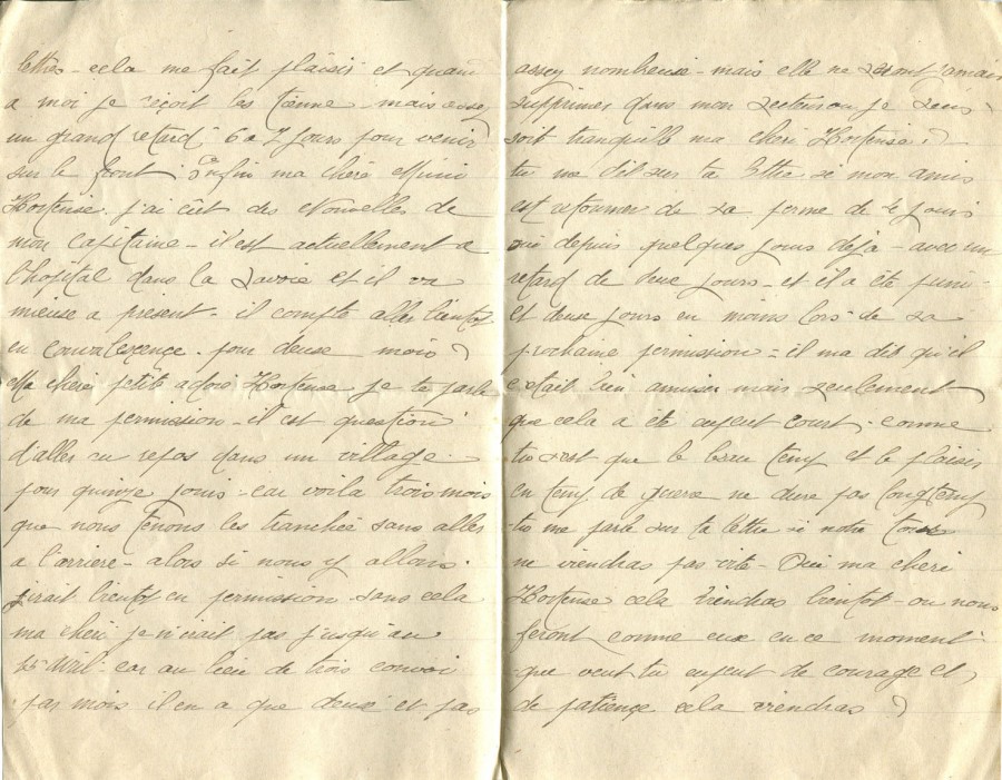 187 - 18 Mars 1917 - Lettre d'Eugène Felenc adressée à sa fiancée Hortense Faurite - Page 2 & 3.jpg