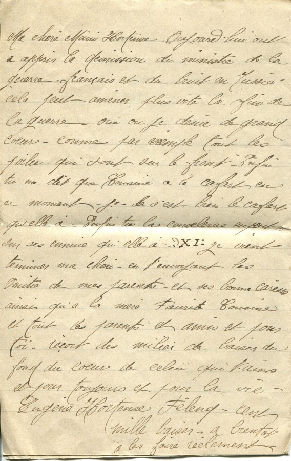 188 - 18 Mars 1917 - Lettre d'Eugène Felenc adressée à sa fiancée Hortense Faurite  - Page 4.jpg