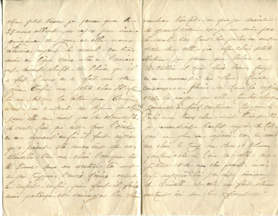 201 - 27 Mars 1917 - Lettre d'Eugène Felenc adressée à sa fiancée Hortense Faurite  - Page 2 & 3.jpg