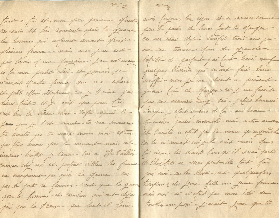 211 - (Non datée 2) Lettre d'Eugène Felenc adressée à sa fiancée Hortense Faurite - Page 2 & 3.jpg