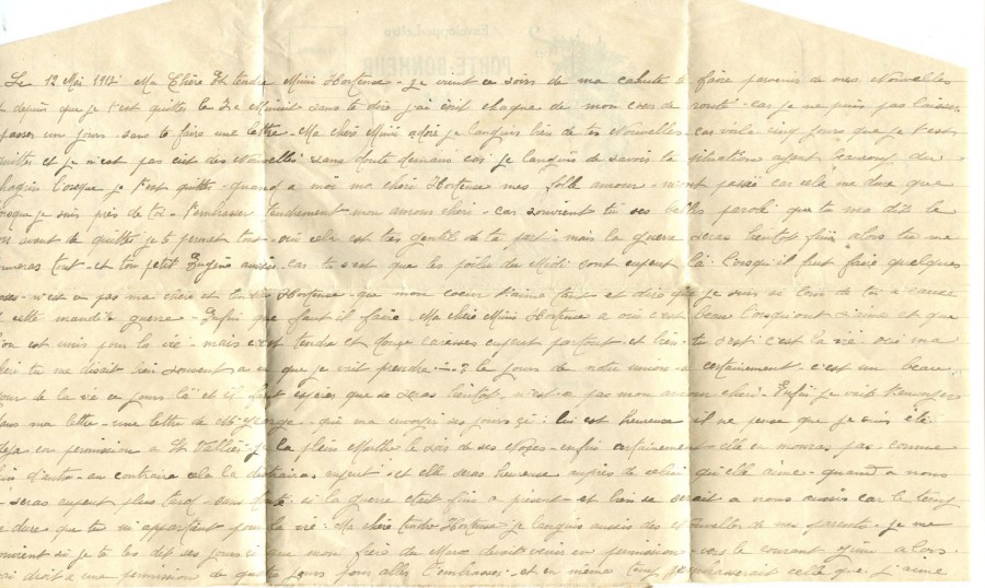 280 - 12 Mai 1917 (date du cachet) - Enveloppe-lettre d'Eugène Felenc adressée à sa fiancée Hortense Faurite - Page 3.jpg