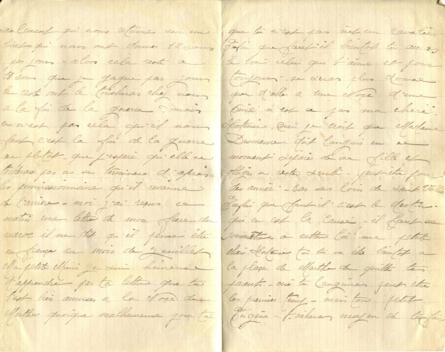 344 - 11 Juin 1917 - Lettre d'Eugène Felenc adressée à sa fiancée Hortense Fautire - Page 2 & 3.jpg