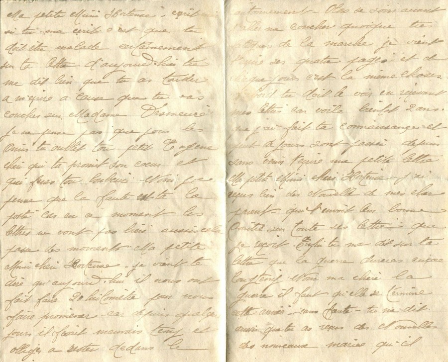 359 - 19 Juin 1917 - Lettre d'Eugène Felenc adressée à sa fiancée Hortense Faurite - Page 2 & 3.jpg