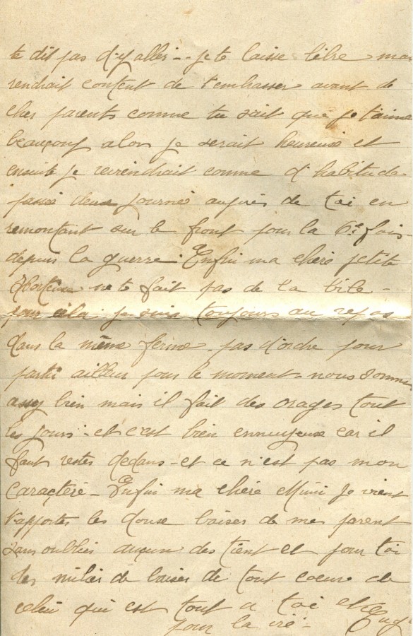 319 - Lettre d'Eugène Felenc adressée à sa fiancée Hortense Fautire datée du 1er Juillet 1917 - Page 3.jpg