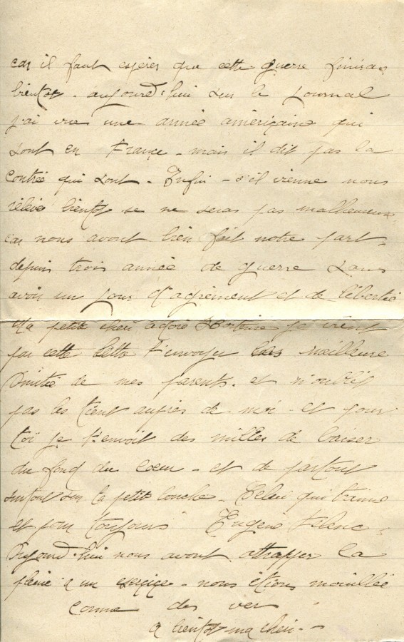 321 - Lettre d'Eugène Felenc adressée à sa fiancée Hortense Fautire datée du 2 Juillet 1917 - Page 2.jpg