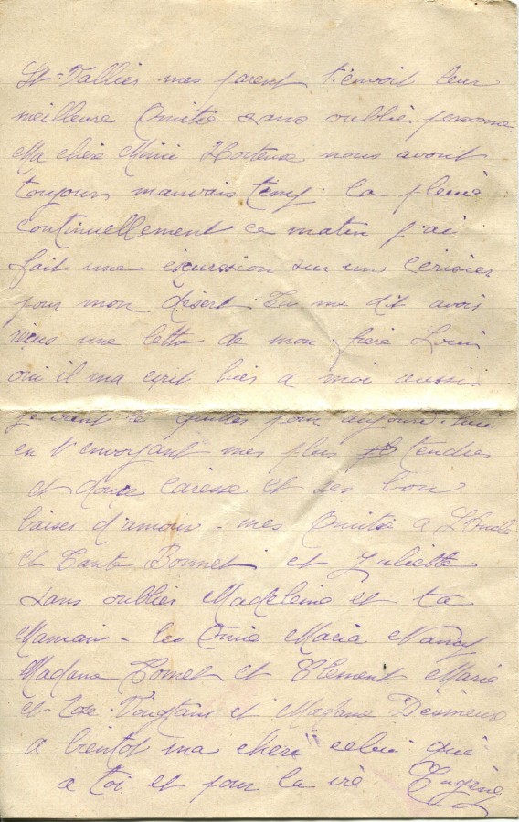 337 - Lettre d'Eugène Felenc adressée à sa fiancée Hortense Fautire datée du 10Juillet 1917 - Page 4.jpg