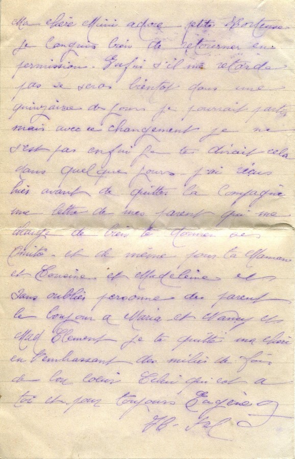 347 - Lettre d'Eugène Felenc adressée à sa fiancée Hortense Fautire datée du 15 Juillet 1917 - Page 4.jpg