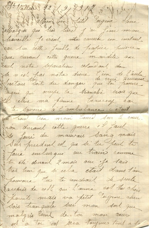 412 - 12 Septembre 1917 - Lettre d'Hortense Faurite à son fiancée Eugène Felenc - Page 1.jpg