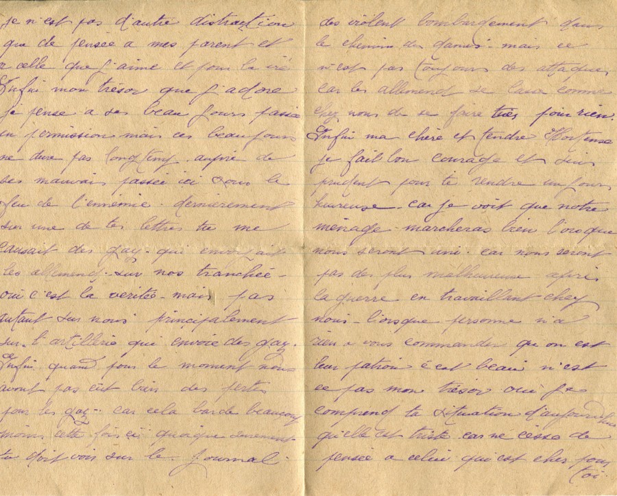 433 - 1er Octobre - Lettre d'Eugène Felenc adressée à sa fiancée Hortense Faurite - Page 2 & 3.jpg