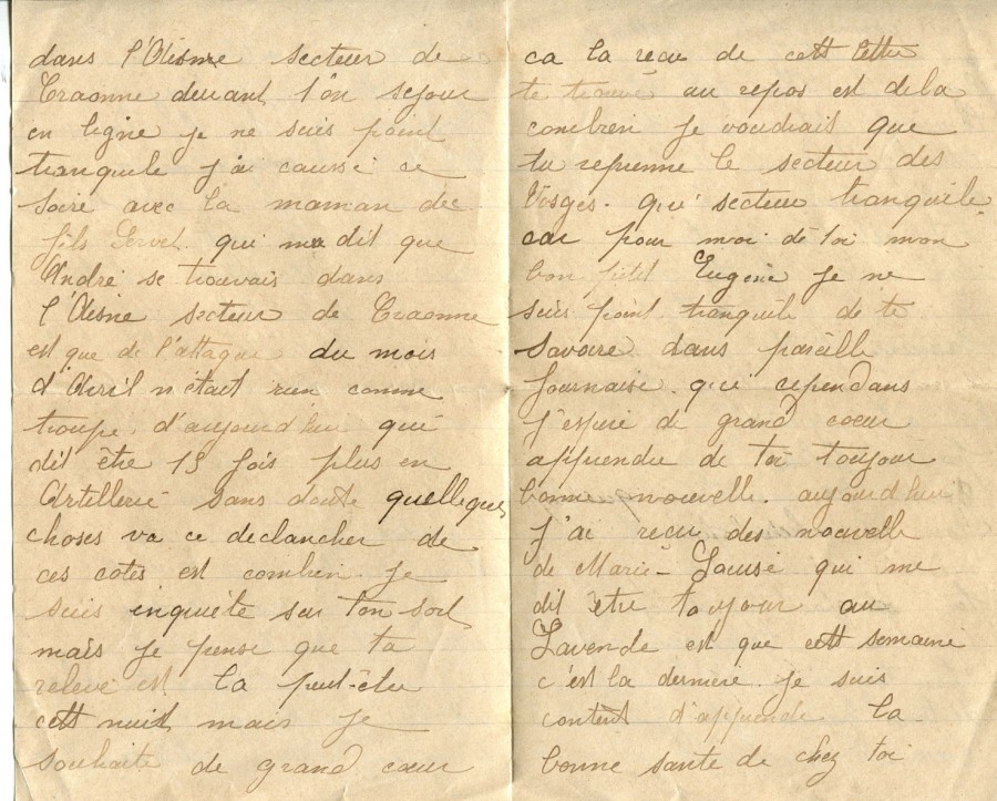 436 - 3 Octobre 1917 - Lettre d'Hortense Faurite à son fiancé Eugène Felenc - Page 2 & 3.jpg