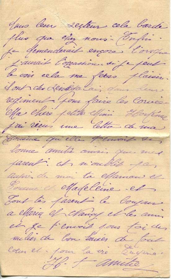 448 - 11 Octobre 1917 - Lettre d'Eugène Felenc adressée à sa fiancée Hortense Faurite - Page 2.jpg