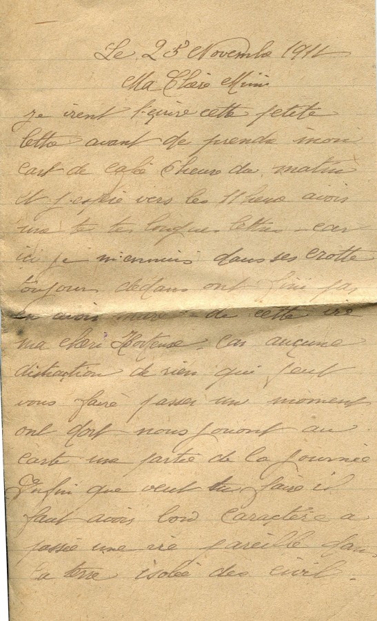 471 - 25 Novembre 1917 - Lettre d'Eugène Felenc adressée à sa fiancée Hortense Faurite - Page 1.jpg