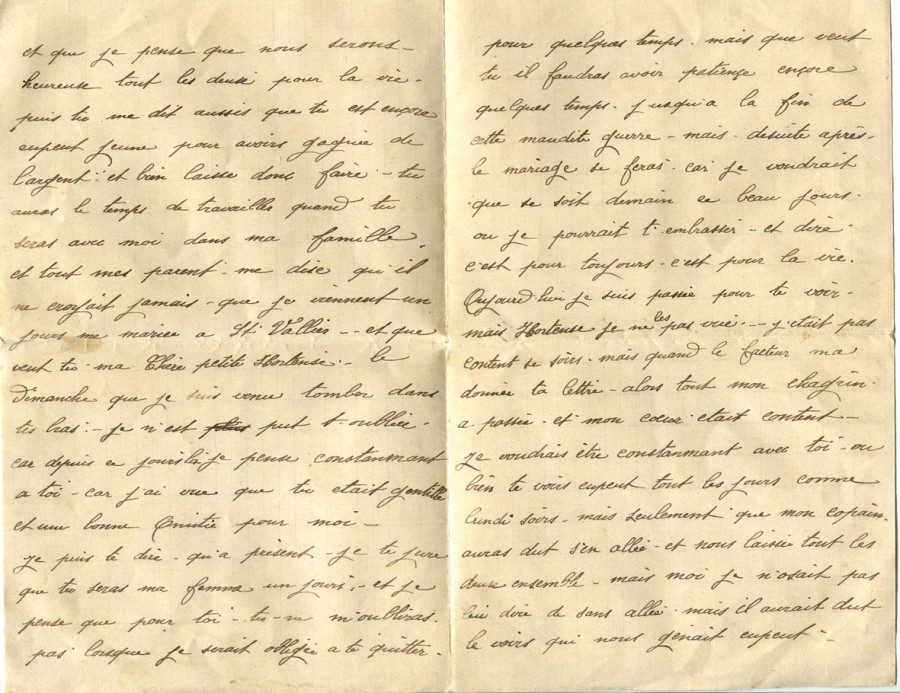 14 - Lettre d'Eugène Felenc adressée à sa fiancée Hortense Faurite datée du 27 juillet 1915- Page 2 & 3.jpg