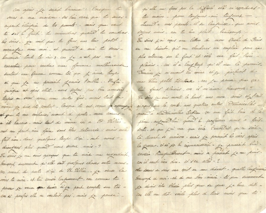 19 - Lettre d'Eugène Felenc adressée à sa fiancée Hortense Faurite datée du 1er août 1915 - Page  2 & 3.jpg