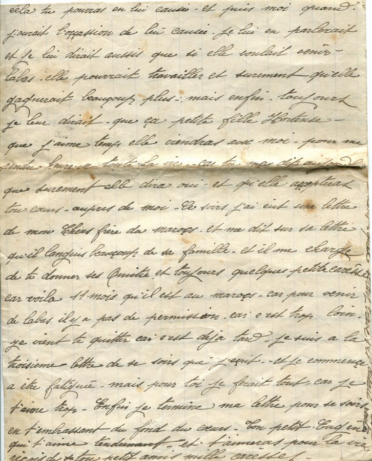40 - Lettre d'Eugène Felenc adressée à sa fiancée Hortense Faurite datée du 22 août 1915 - Page 4.jpg
