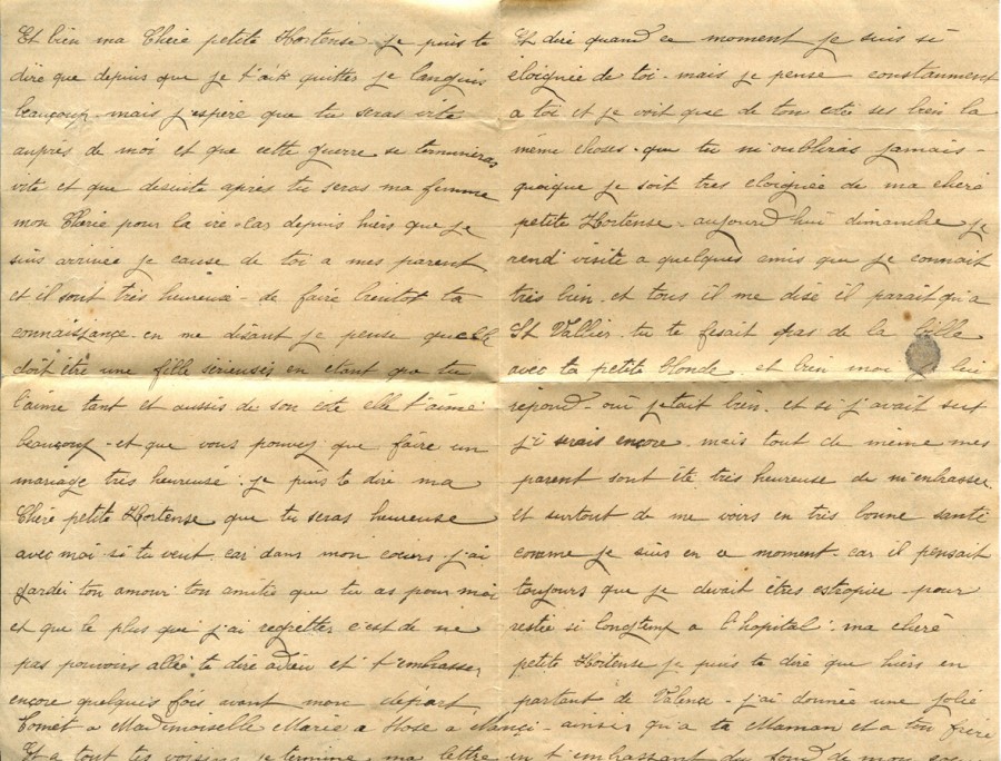 60 - Lettre d'Eugène Faurite adressée à sa fiancée Hortense Faurite datée du 3 octobre 1915 - Pages 2 & 3.jpg