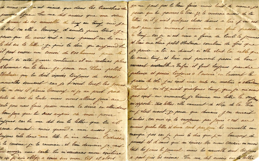 88 - Lettre d'Eugène Felenc adressée à sa fiancée Hortense Faurite datée du 10 novembre 1915 - Page 2 & 3.jpg