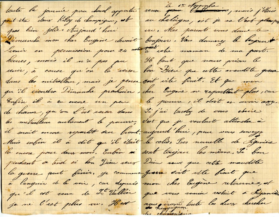 94 - Lettre de Marie-Louise Felenc adressée à Hortense Faurite datée du 21 novembre 1915- Pages 2 & 3.jpg