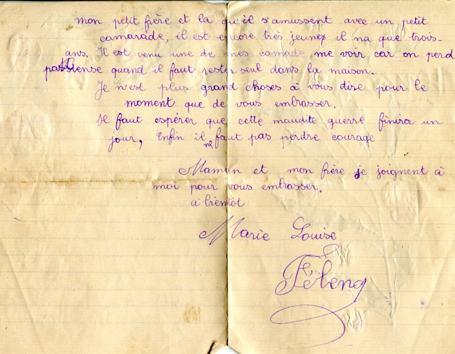 105 - Lettre de Marie-Louise Felenc adressée à Hortense Faurite datée du 16 décembre 1915 - Page 2.jpg