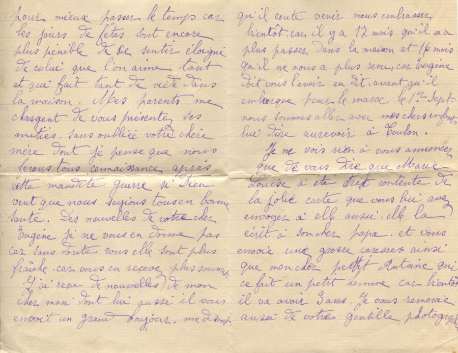 4 - Lettre de Justine Felenc à Hortense Faurite datée du 4 janvier 1916 - Page 2.jpg