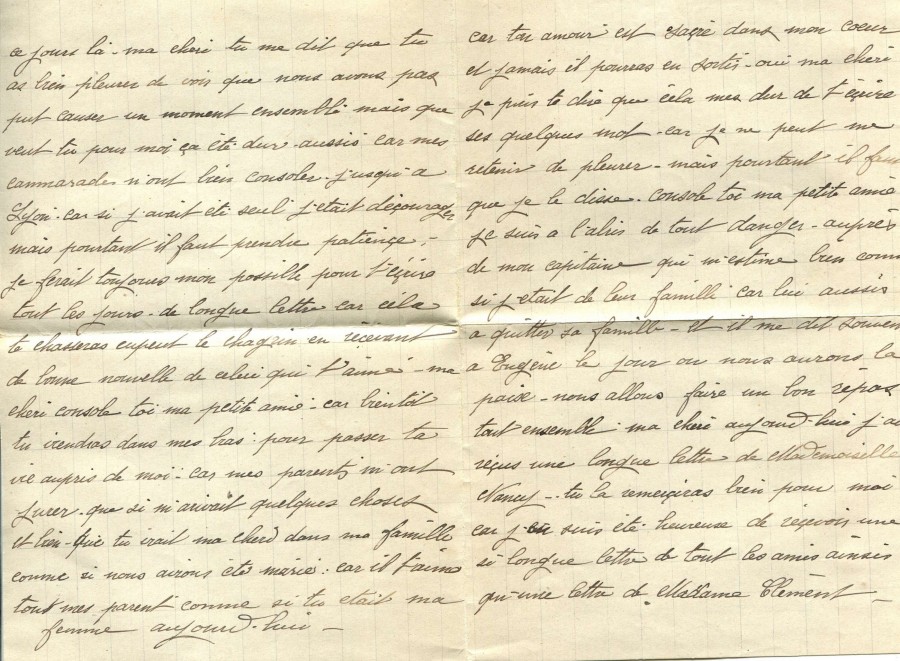 58 - Lettre d'Eugène Felenc à Hortense Faurite datée du 2 mars 1916-Pages 2 & 3.jpg