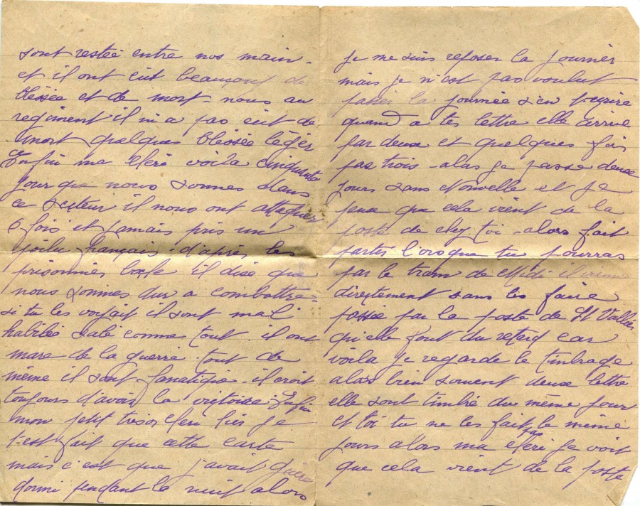 61 - Lettre d'Eugène Felenc à Hortense Faurite datée du 4 mars 1916- Pages 2 & 3.jpg