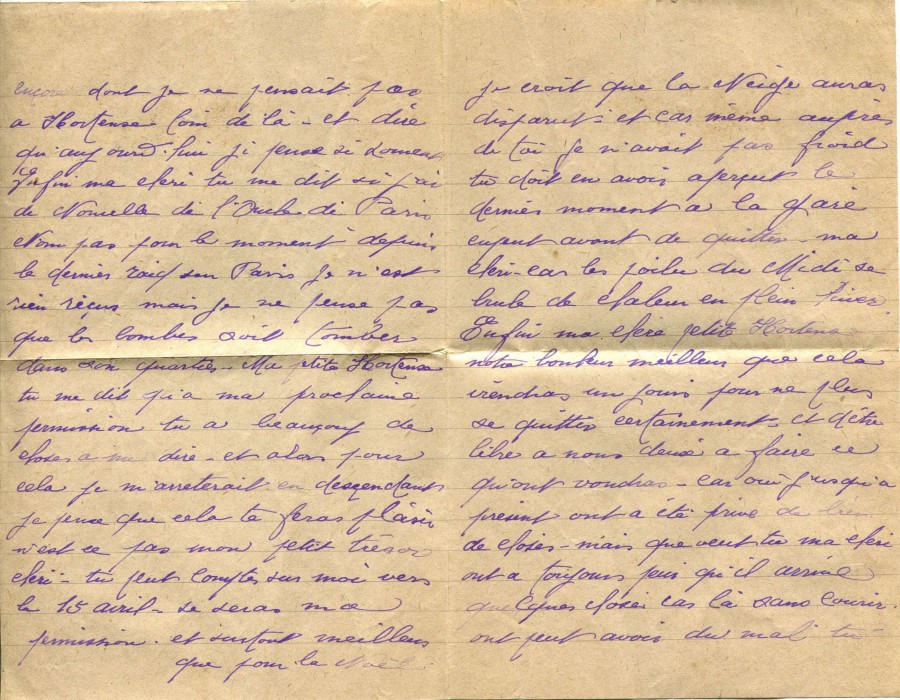 76 - Lettre d'Eugène Felenc à Hortense Faurite datée du 16 mars 1916-Pages 2 &3.jpg