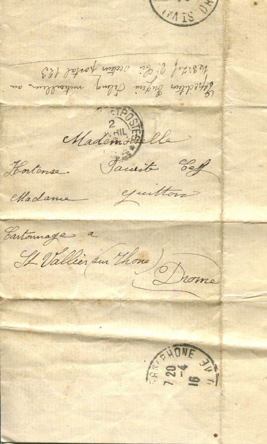 90 - Recto lettre d'Hortense Faurite à Eugène Felenc datée du 2 avril 1916 (date tampon).jpg