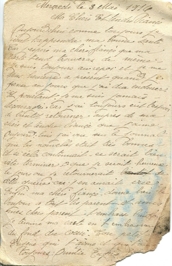 113 - Carte-Lettre d'Eugène Felenc adressée à sa fiancée Hortense Faurite datée du 3 mai 1916.jpg