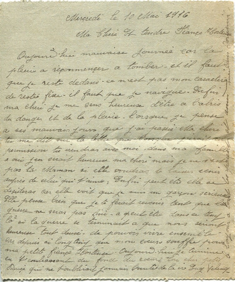 127 - Verso Carte-Lettre d'Eugène Felenc adressée à sa fiancée Hortense datée du 14 Mai 1916 (Date du tampon).jpg