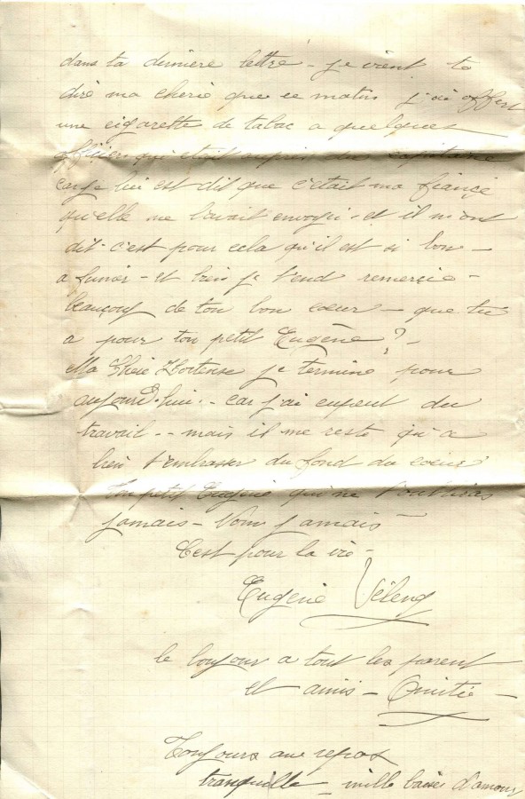 133 - Lettre d'Eugène Felenc  adressée à Hortense Faurite datée du 17 mai 1916 - Page 2.jpg