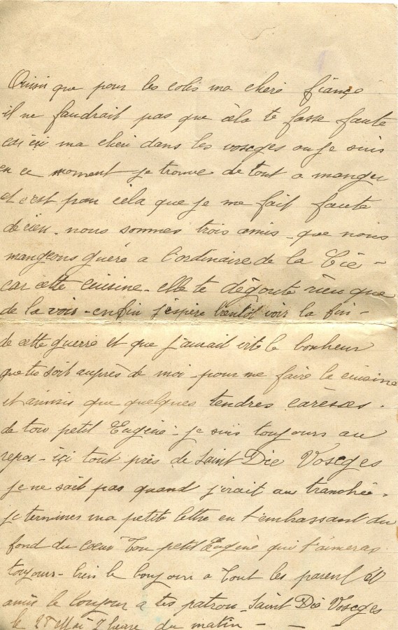 155 - Lettre d'Eugène Felenc adressée à sa fiancée Hortense Faurite datée du 28 mai 1916 - Page 2.jpg