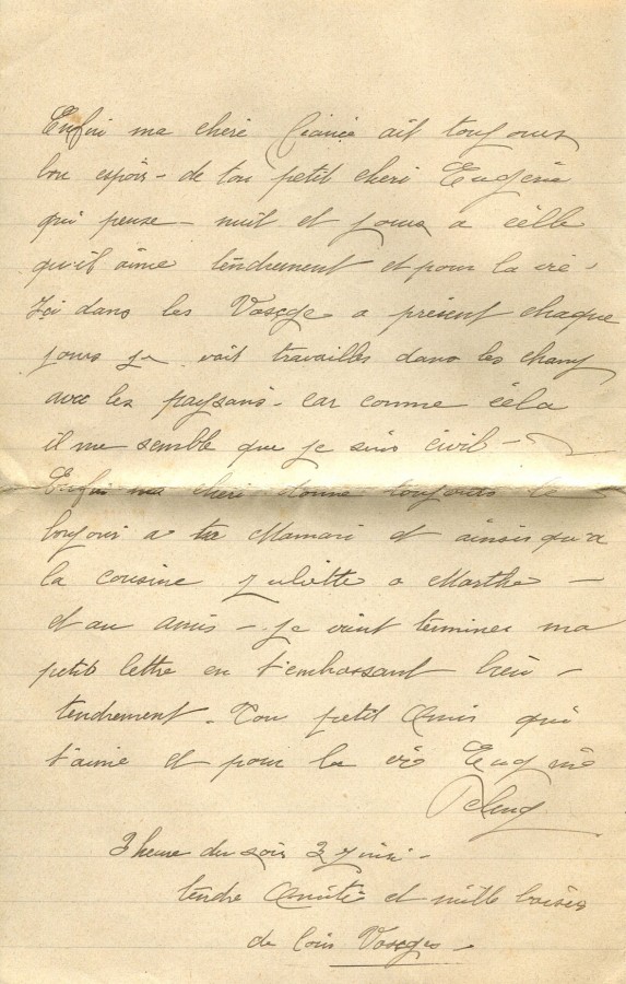 167 - Lettre d'Eugène Felenc à sa fiancée Hortense Faurite  datée du 3 Juin 1916 - Page 3.jpg