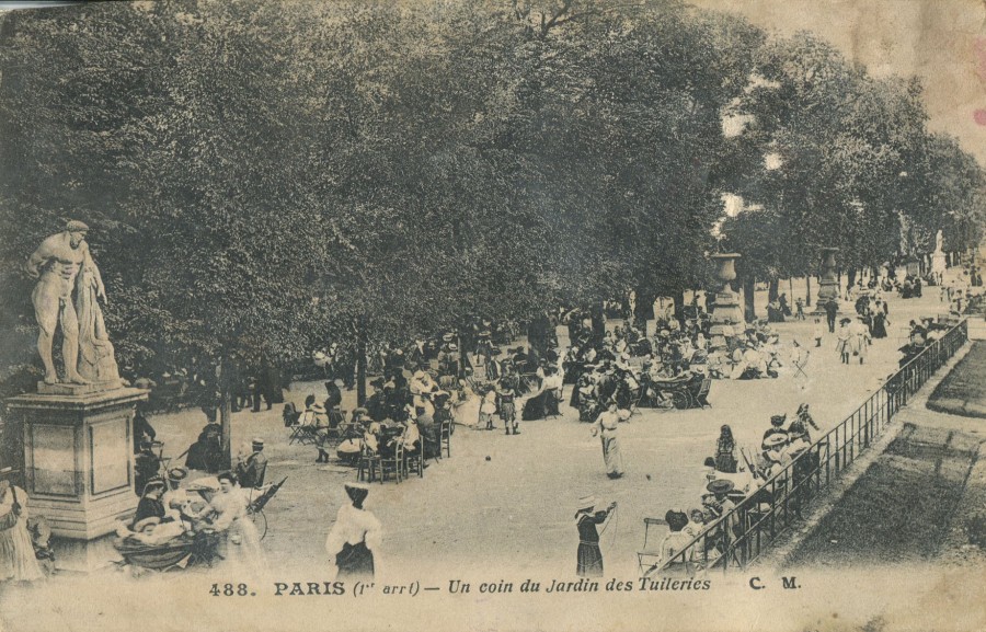 179 - Recto Carte postale Paris Tuileries d'un ami adressée à Hortense Faurite datée du 12 Juin 1916 (date tampon).jpg